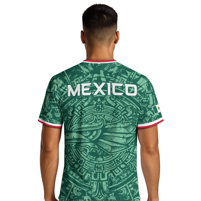 Represent Mexico Soccer Jersey Aztec Eagle Print - Ancient Eagle Heritage Football Shirt Men Gift