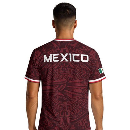 Men's Burgundy Mexico Aztec Eagle Graphic T-Shirt – Tribal Heritage Mexico Print Tee