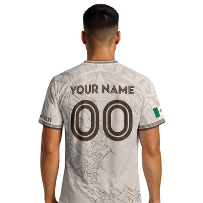 Mexico Soccer Jersey Custom Name - Vintage Map & Eagle Heritage White Football Shirt