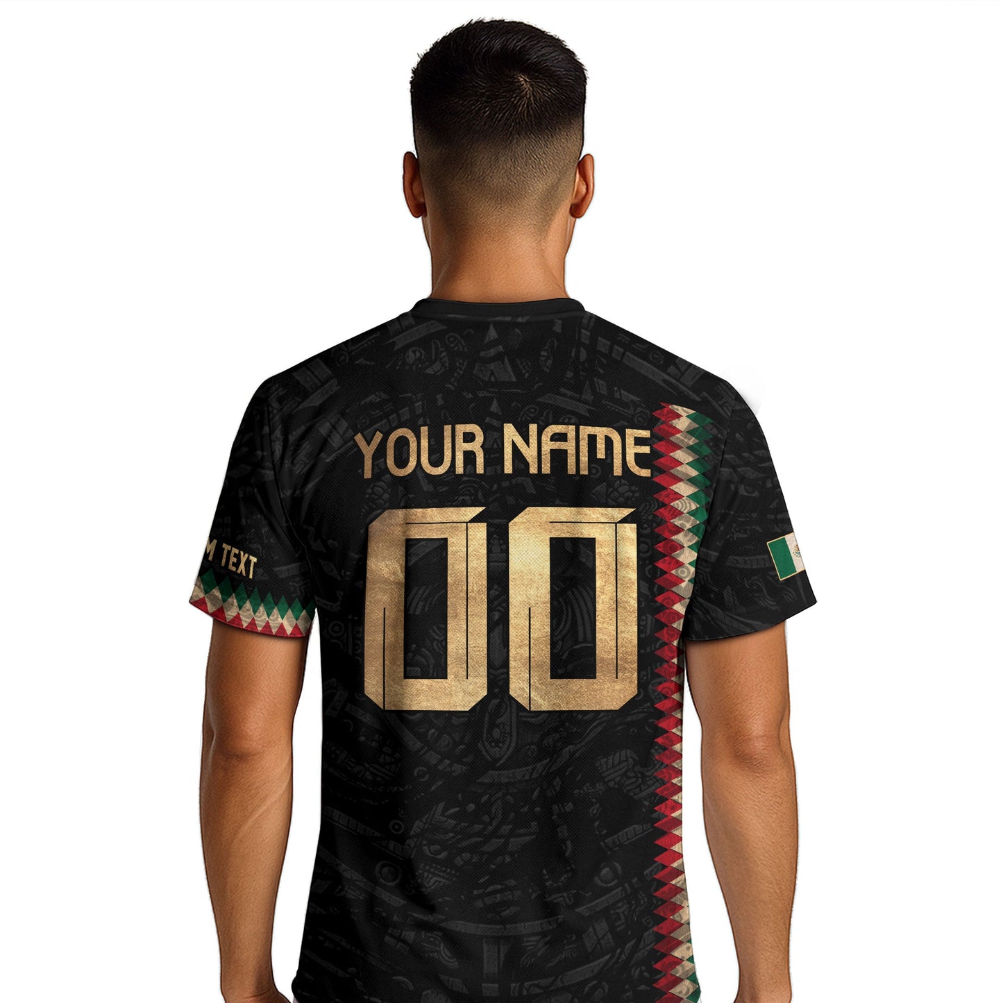 Custom Mexico Soccer Jersey Men Women Black Gold Mexican Football Jersey Playera De Mexico Jersey De Mexico