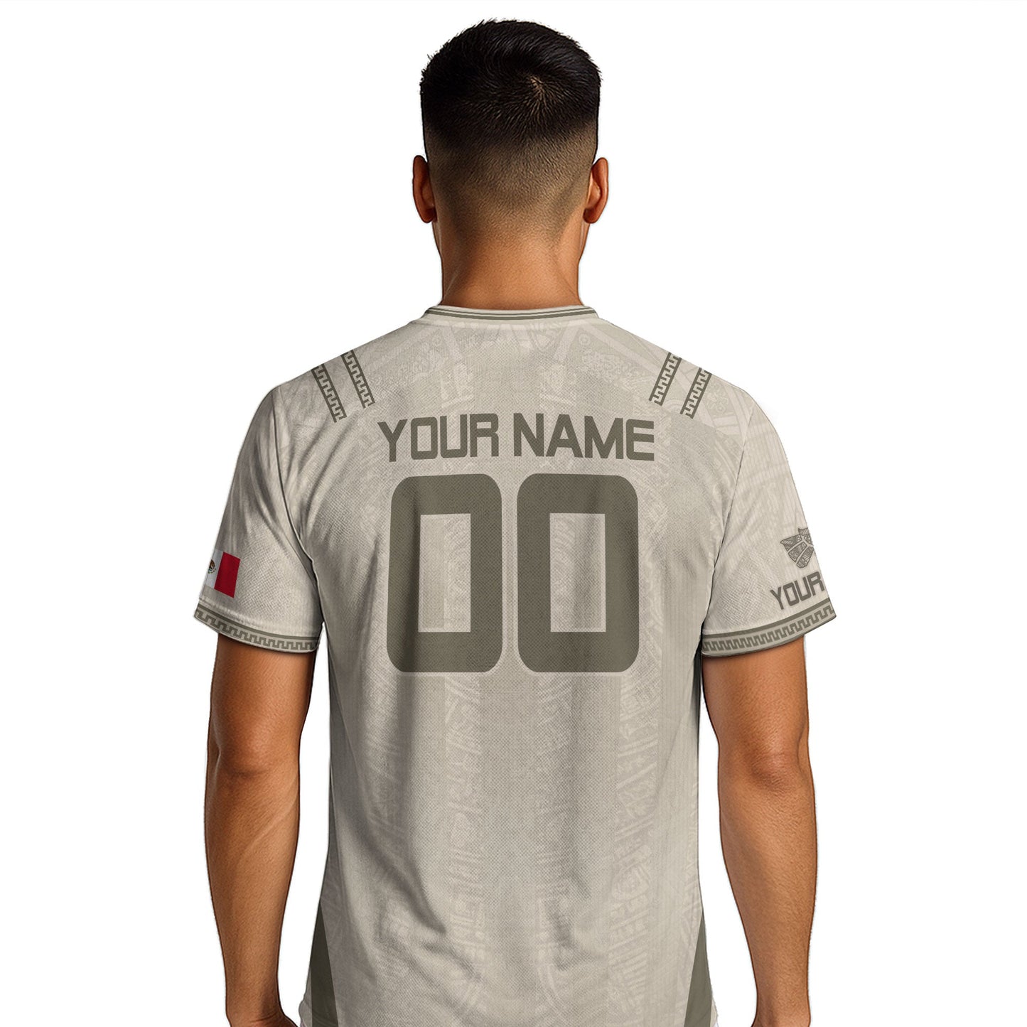 Mexico Soccer Jersey Personalized Team Gear Beige Aztec Warrior Football Top