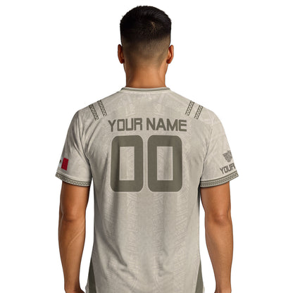 Mexico Soccer Jersey Personalized Team Gear Beige Aztec Warrior Football Top