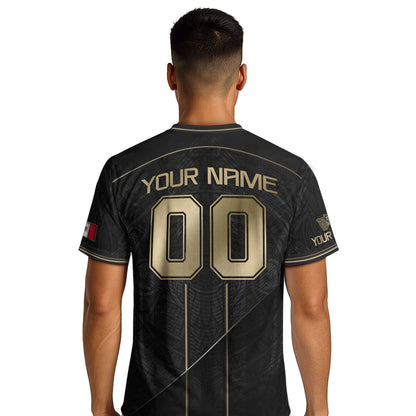 Black Mexico Soccer Jersey Custom Name Number Aztec Warrior Shirt