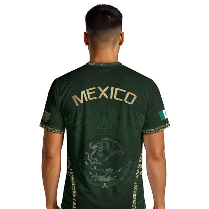 Mexico Soccer Jersey Aztec Sun Calendar Green Gold Football Shirt Men Women
