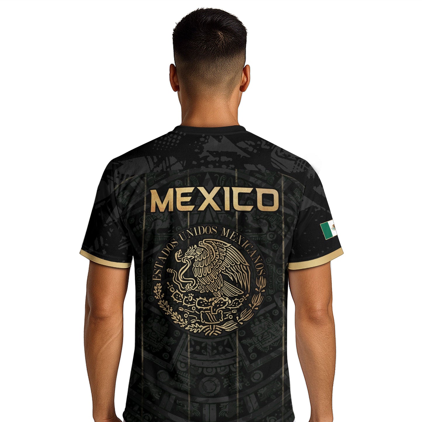 Men's Cream Beige Mexico Eagle Graphic T-Shirt – Aztec Inspired Heritage Print Tee