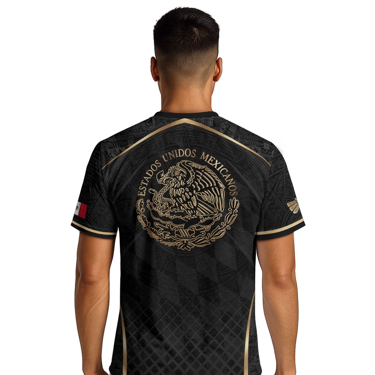 Mexico Soccer Jersey Men Black Gold Aztec Football Shirt Retro Fan Apparel