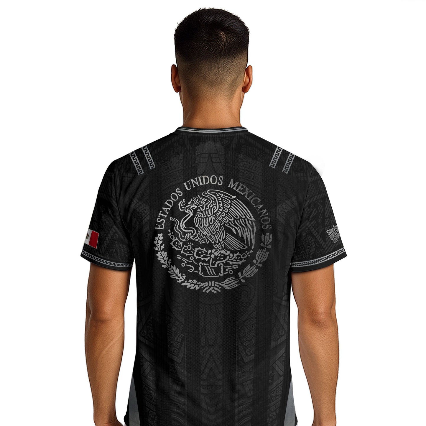 Mexico Soccer Jersey Men Black Aztec Eagle Crest Mexican Football Shirt