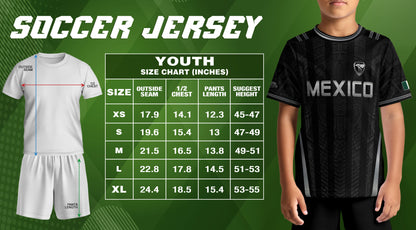 Black Mexico Soccer Jersey Youth Tribal Eagle Football Shirt Premium Sports Top