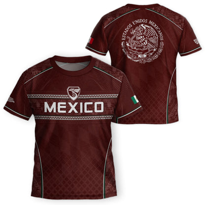 Mexico Soccer Jersey Youth Maroon Aztec Eagle Football Shirt Classic Fan Wear