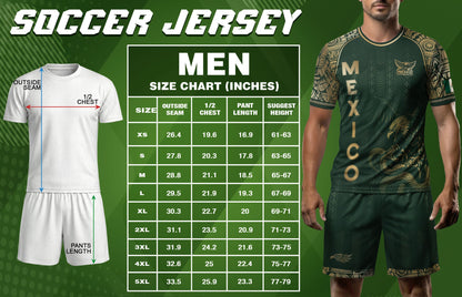 Mexico Heritage Green Gold Eagle Fighting Snake Mythological Soccer Jersey