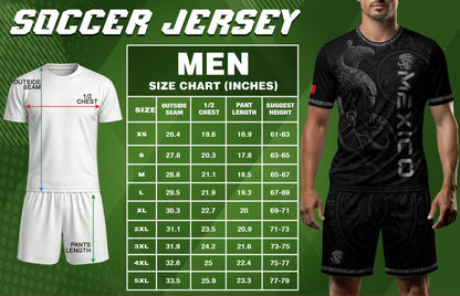 Mexico Coat of Arms Black Silver Eagle Snake Battle Aztec Calendar Heritage Soccer Jersey