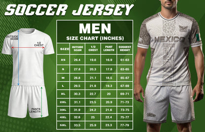 Mexico White Aztec Heritage Pattern Soccer Jersey Mexican Culture Design