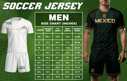 Mexico Soccer Jersey Men Green Aztec Pattern Football Shirt Fan Wear