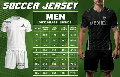 Mexico Soccer Jersey Black Eagle Crest Football Fan Men Shirt Aztec Design Tee