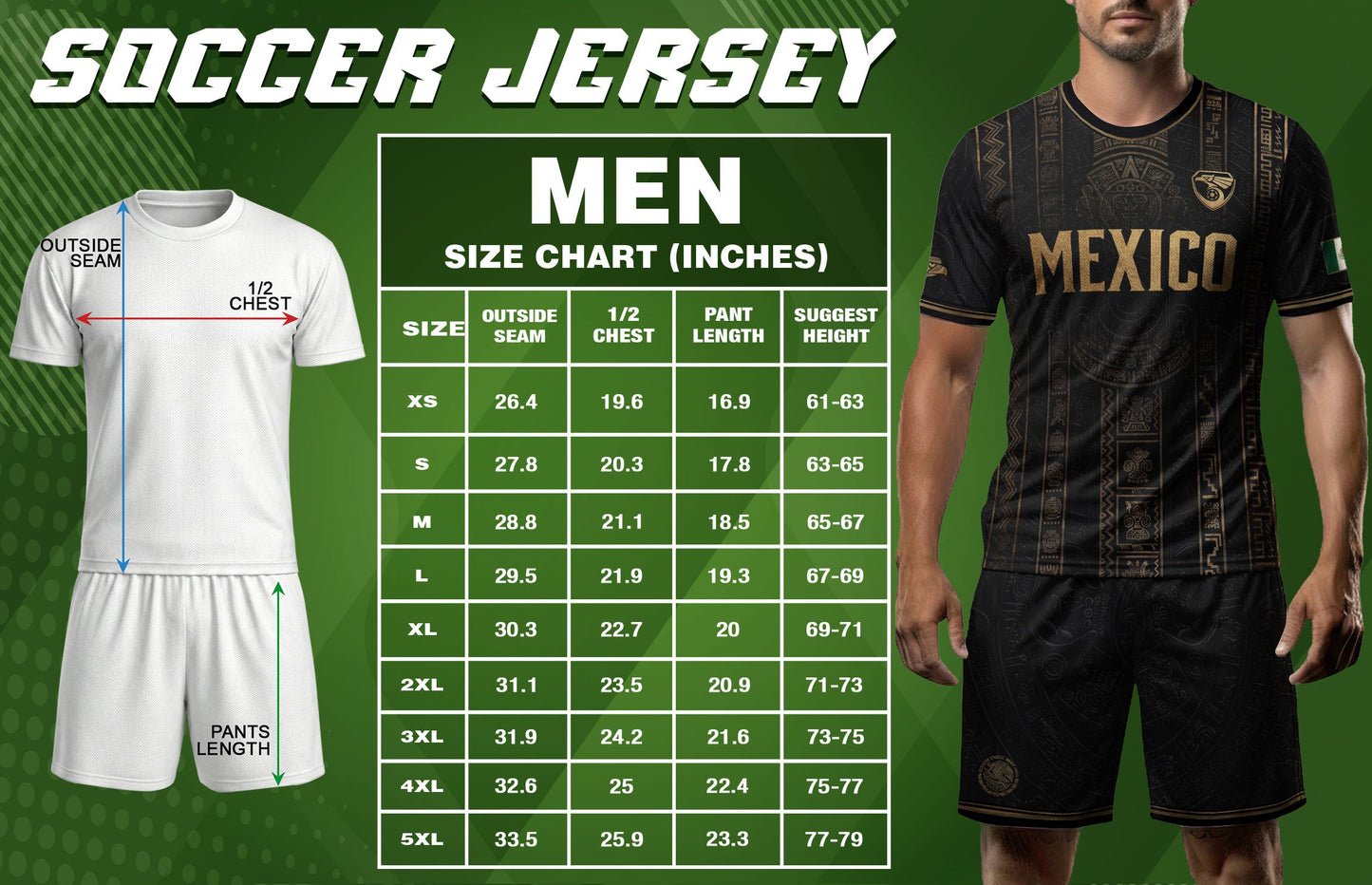 Mexico Soccer Jersey Black Gold Aztec Calendar Football Shirt Fan Men Edition Tee