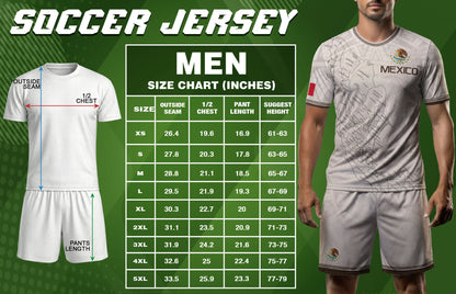 Mexico Soccer Jersey White Map Aztec Heritage Design - Mexico National Team Fan Gift Shirt
