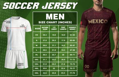 Mexico Soccer Jersey - Aztec Mayan Heritage Pattern - Personalized Maroon Football Shirt