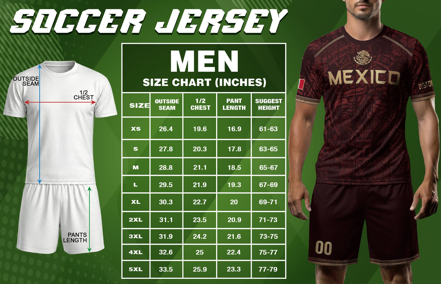 Personalized Mexico Soccer Jersey - Maroon Gold Aztec Calendar Heritage Football Shirt