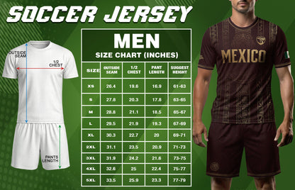 Mexico Soccer Jersey - Maroon & Gold Aztec Sun Stone Heritage Football Shirt