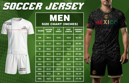 Mexico Soccer Jersey Men – Black Gold Mexican Jersey, Playera de Mexico Hombre