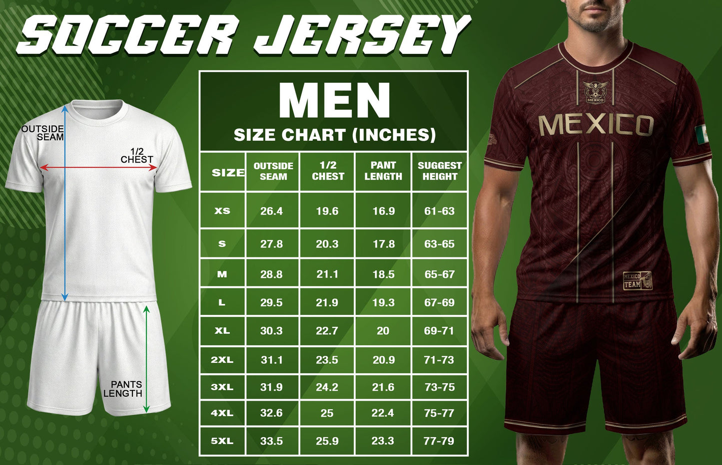 Mexico Soccer Jersey Men Maroon Gold Heritage Football Shirt Aztec Style Top