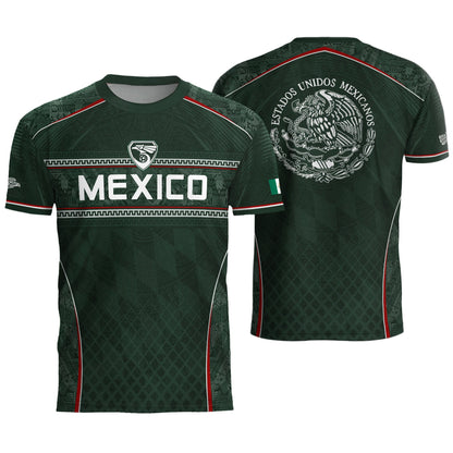 Mexico Soccer Jersey Green National Team Style Football Men Shirt Eagle Crest Fan Tee
