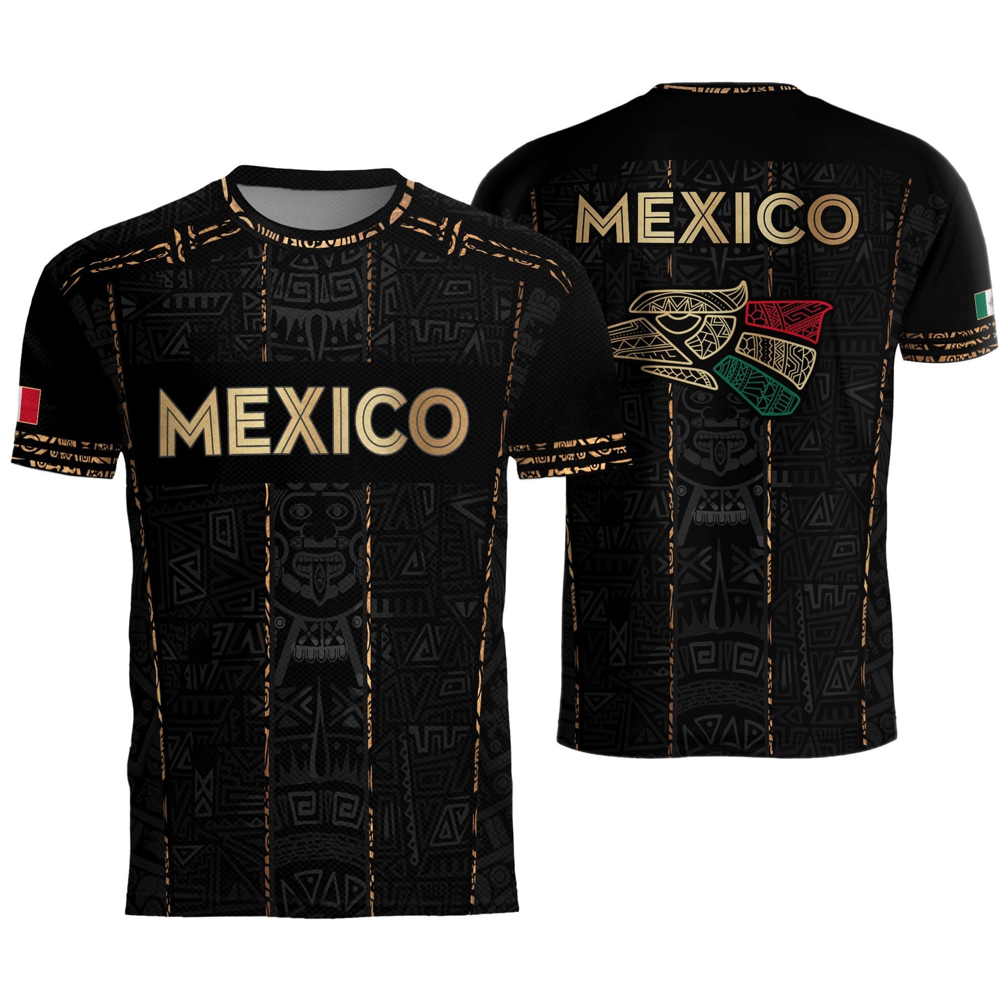 Mexico Soccer Jersey Black Design, Aztec Style Football Shirt for Fans