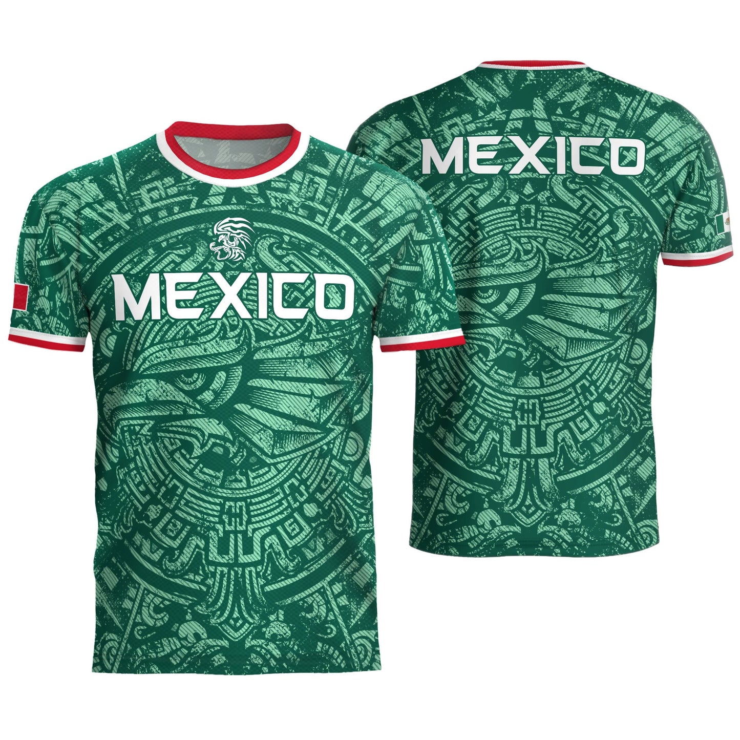 Represent Mexico Soccer Jersey Aztec Eagle Print - Ancient Eagle Heritage Football Shirt Men Gift