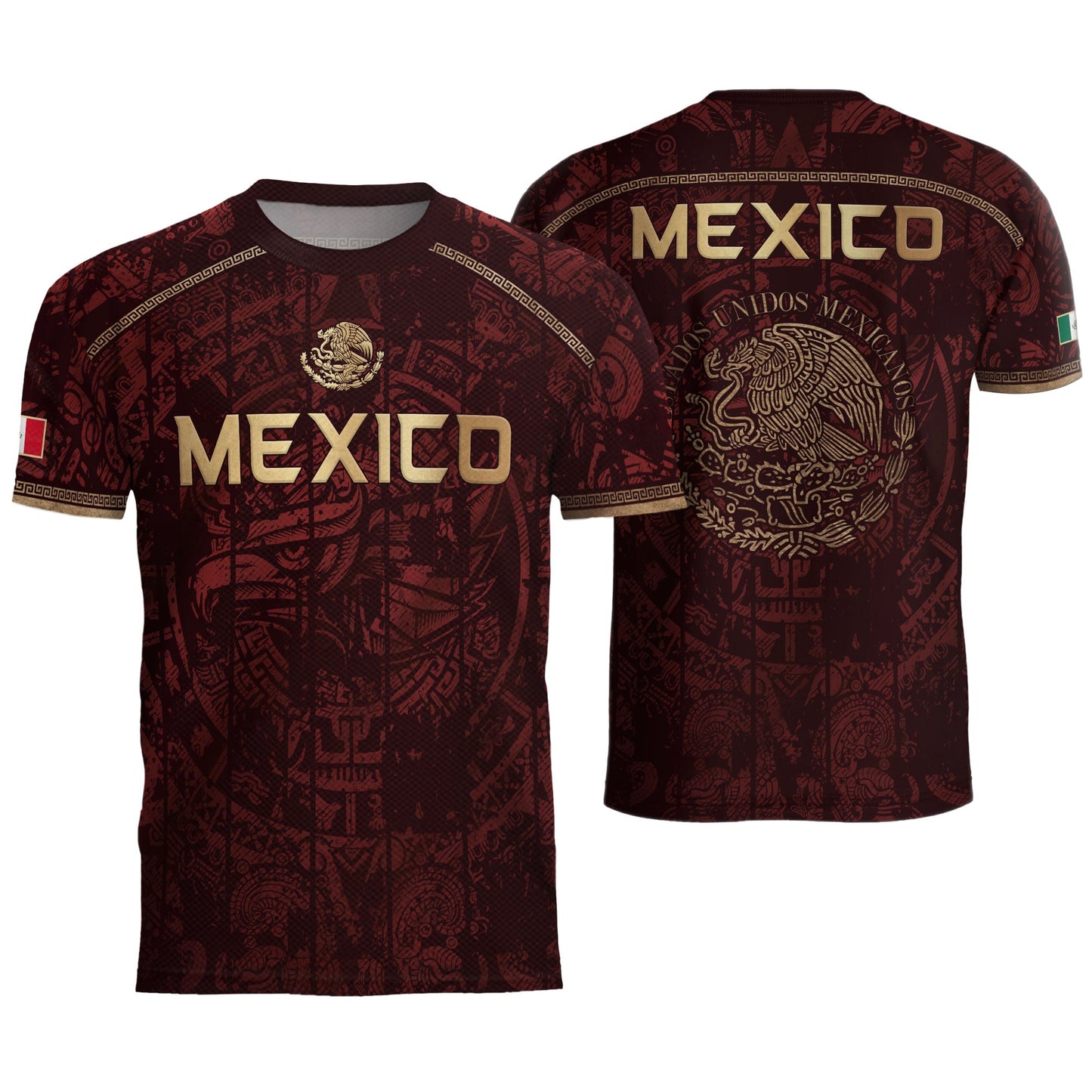 Mexico Football Shirt Maroon Heritage - Aztec Eagle Crest Fan Jersey National Pride