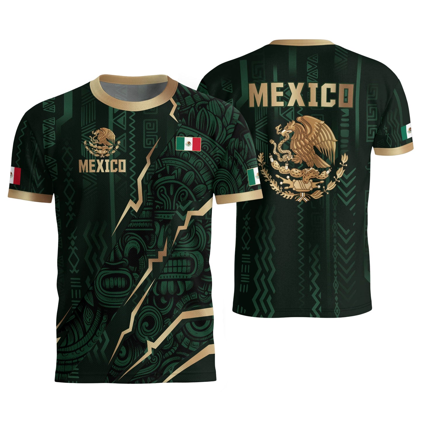 Mexico Soccer Jersey Aztec Eagle Heritage Green Gold Mexican Football Shirt