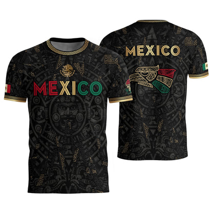 Mexico Soccer Jersey Men – Black Gold Mexican Jersey, Playera de Mexico Hombre