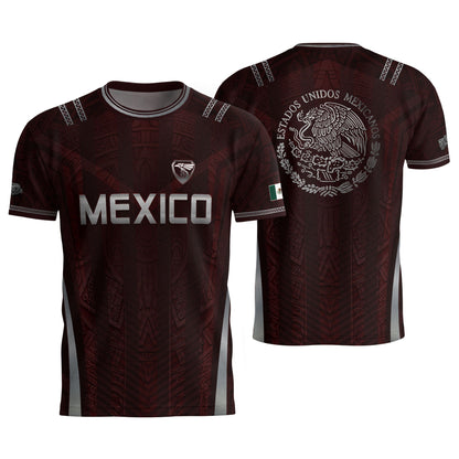Mexico Soccer Jersey Men Maroon Silver Eagle Football Shirt Retro Fan Apparel