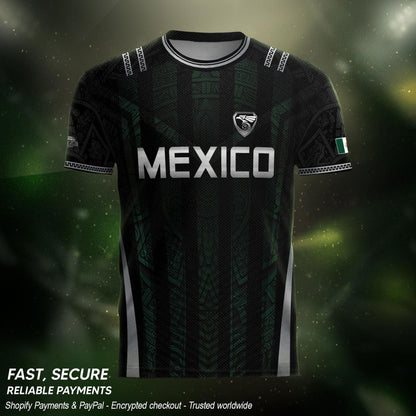 Mexico Green Black Aztec Eagle Heritage Estados Unidos Mexicanos Soccer Jersey Football