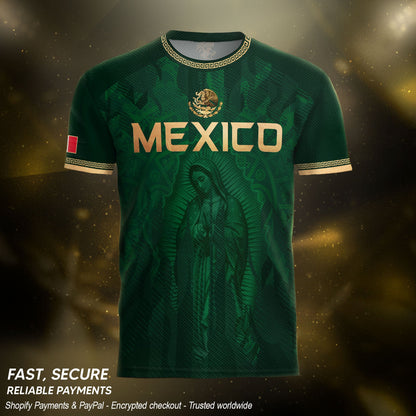 Mexico Soccer Jersey Men Green Virgen De Guadalupe Football Shirt Fan Edition