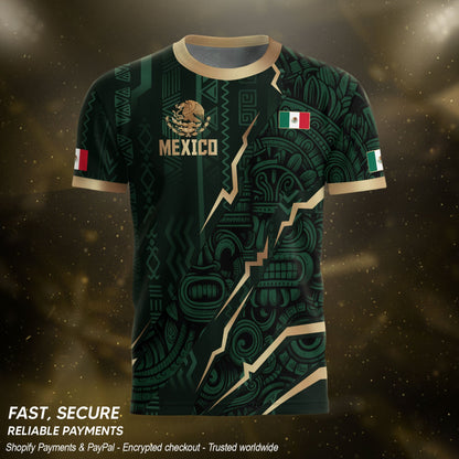 Mexico Soccer Jersey Aztec Eagle Heritage Green Gold Mexican Football Shirt