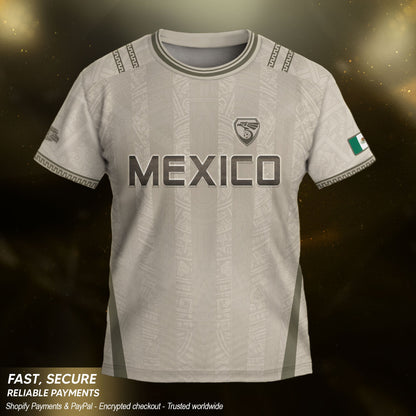 Mexico Youth Soccer Jersey Aztec Style Kids Football Shirt Vintage Breathable Sportswear