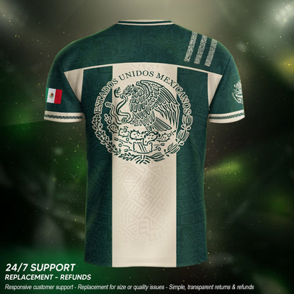 Mexico Green Beige Eagle Heritage Estados Unidos Mexicanos National Soccer Jersey