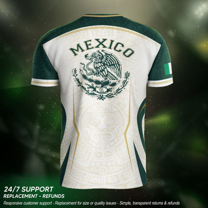 Mexico Green White Aztec Eagle Heritage Estados Unidos Mexicanos Soccer Jersey