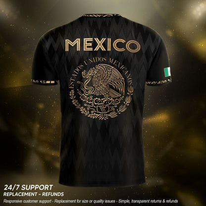 Mexico Soccer Jersey Black Gold Eagle Aztec Football Shirt Men Fan Edition