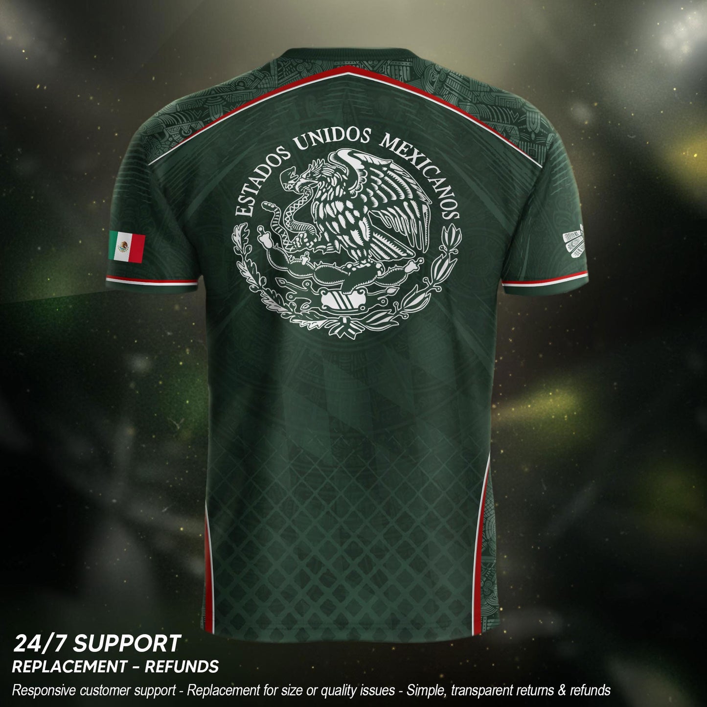 Mexico Soccer Jersey Green National Team Style Football Men Shirt Eagle Crest Fan Tee
