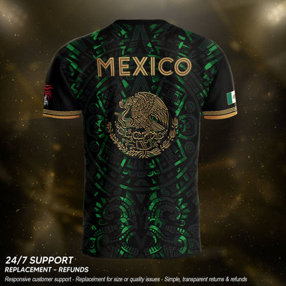 Playera de Mexico para Hombre – Mexican Soccer Jersey in Black Green, Mexico Shirt