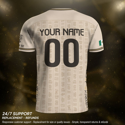 Custom Mexico Soccer Jersey Sand Mayan Glyphs Culture Men Mexican Football Shirt