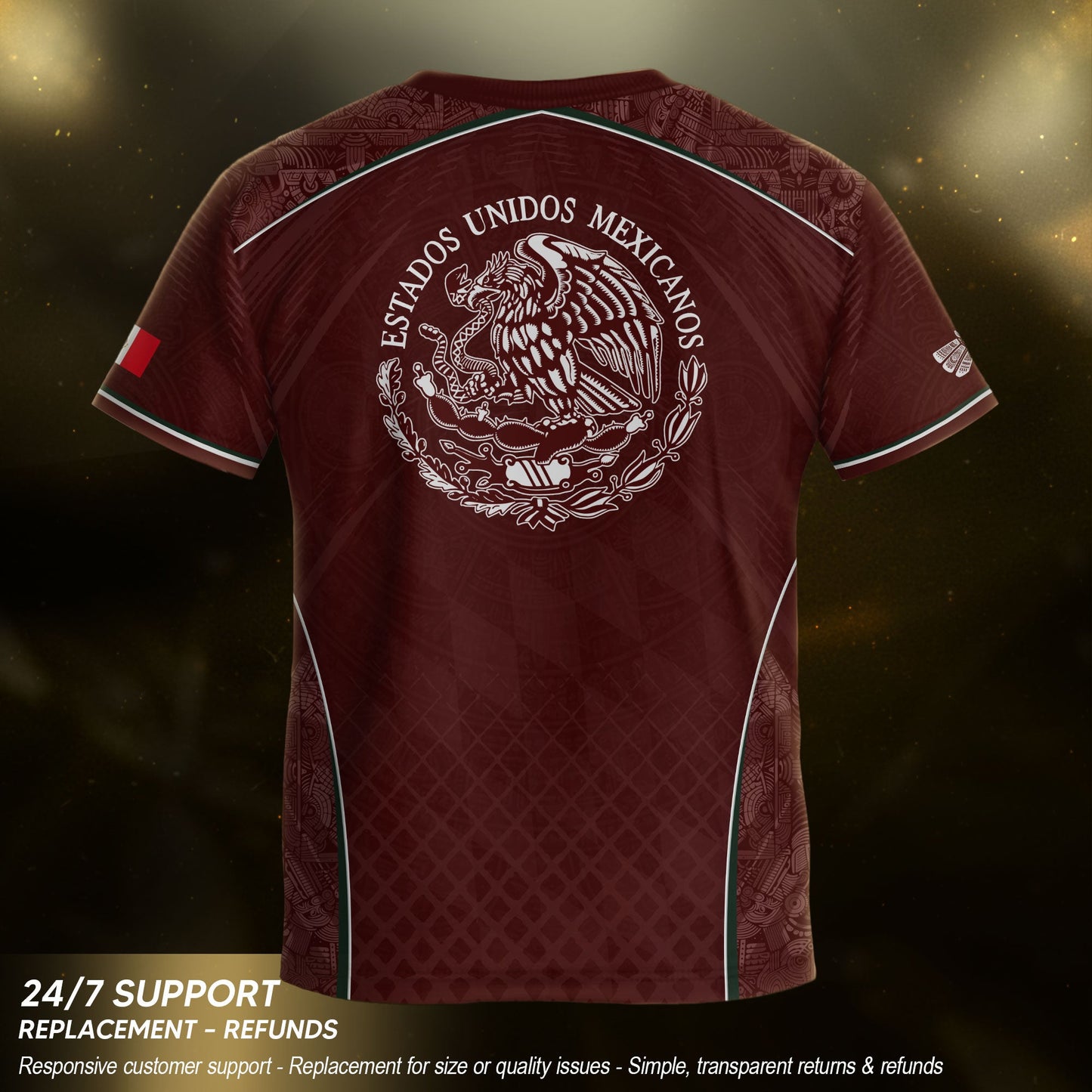 Mexico Soccer Jersey Youth Maroon Aztec Eagle Football Shirt Classic Fan Wear