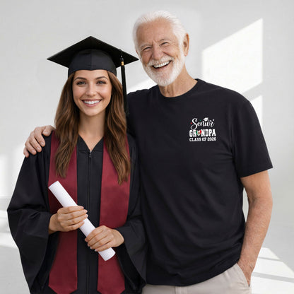 Senior Family Class of 2026 Black T-Shirt - Mexico Flag Heart Graduation Gift Tee