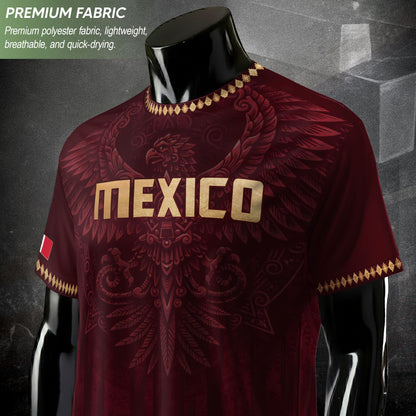 Mexico Soccer Jersey Maroon Aztec Eagle Edition - Premium Mexico National Team Football Shirt