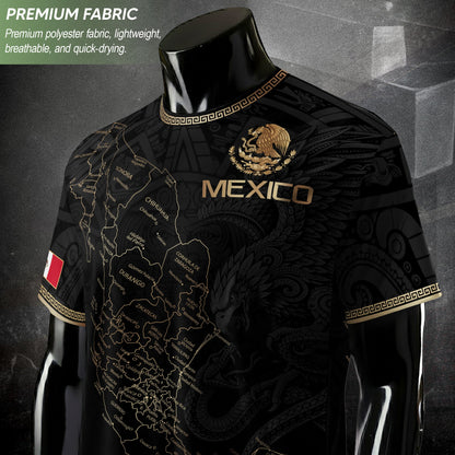 Mexico Soccer Jersey Black Mexico Map - Mexico National Team Fan Football