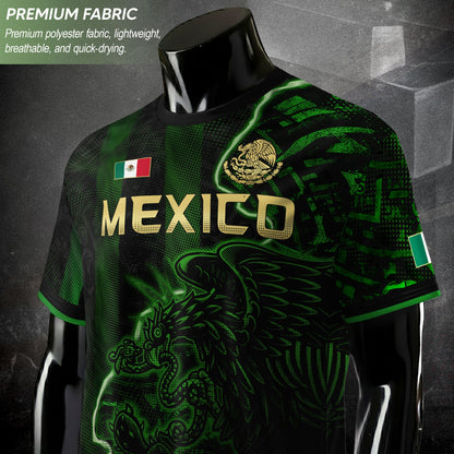 Mexico Soccer Jersey Green Black Electric Eagle - Mexico National Team Fan Heritage Shirt