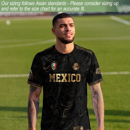 Mexico Black Gold Map Heritage Soccer Jersey
