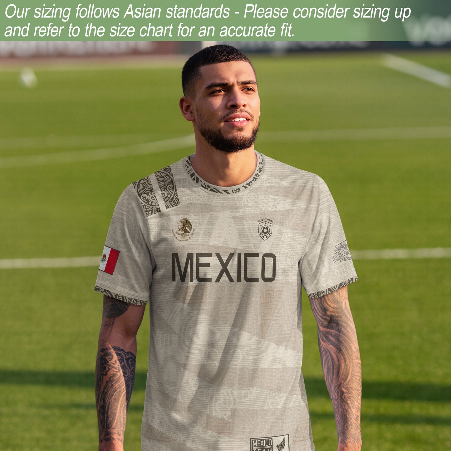 Mexico Beige Aztec Heritage Soccer Jersey