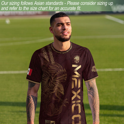 Mexico Burgundy Aztec Eagle Heritage Soccer Jersey (Bundle)